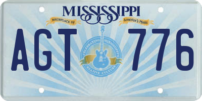MS license plate AGT776