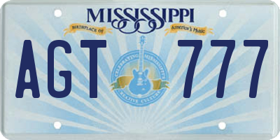 MS license plate AGT777