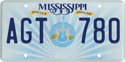 MS license plate AGT780