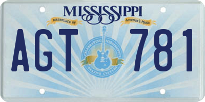 MS license plate AGT781
