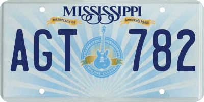 MS license plate AGT782
