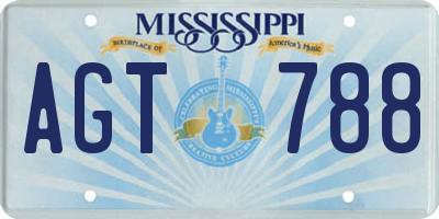 MS license plate AGT788