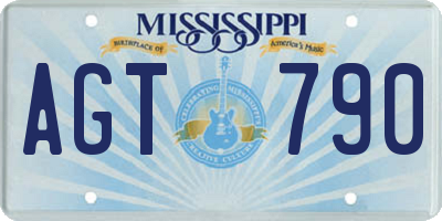 MS license plate AGT790