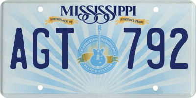 MS license plate AGT792