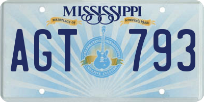 MS license plate AGT793