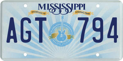 MS license plate AGT794