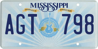 MS license plate AGT798