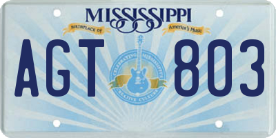 MS license plate AGT803