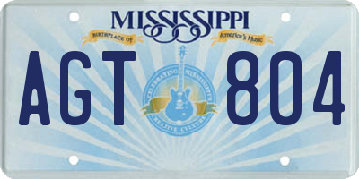 MS license plate AGT804
