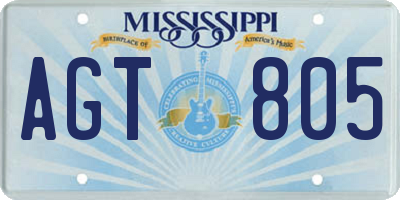 MS license plate AGT805