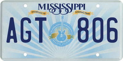 MS license plate AGT806