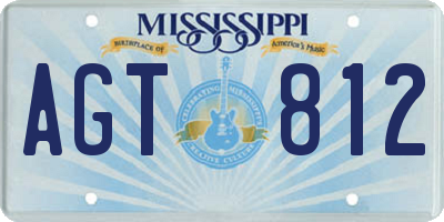 MS license plate AGT812