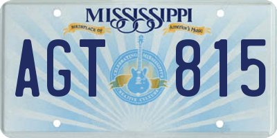 MS license plate AGT815