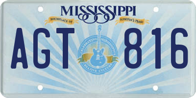 MS license plate AGT816
