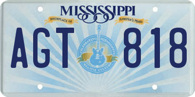 MS license plate AGT818