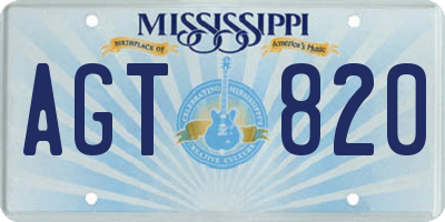 MS license plate AGT820