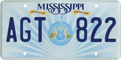 MS license plate AGT822