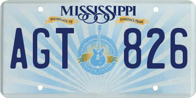 MS license plate AGT826