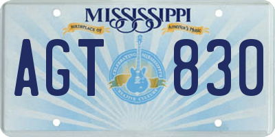 MS license plate AGT830