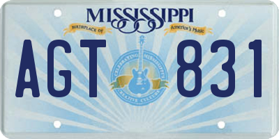 MS license plate AGT831