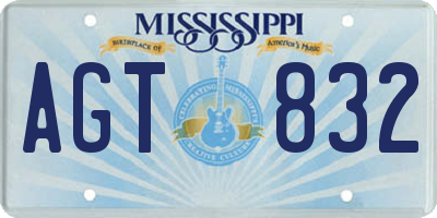 MS license plate AGT832