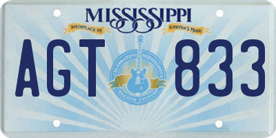 MS license plate AGT833