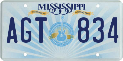 MS license plate AGT834