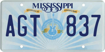 MS license plate AGT837