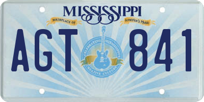 MS license plate AGT841