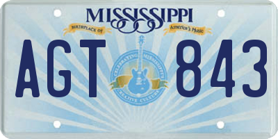 MS license plate AGT843