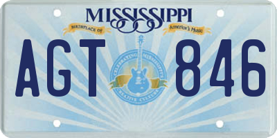 MS license plate AGT846