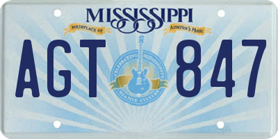 MS license plate AGT847