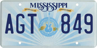 MS license plate AGT849