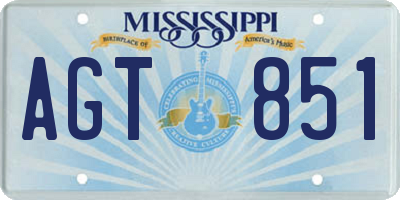 MS license plate AGT851