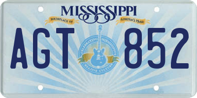 MS license plate AGT852
