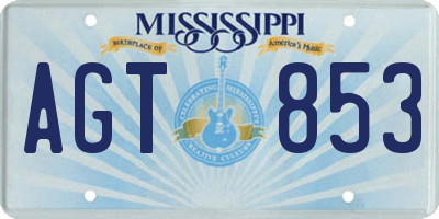 MS license plate AGT853