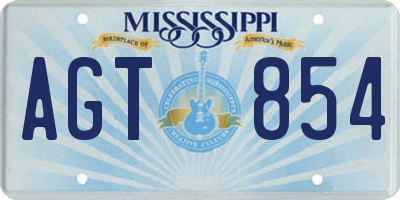 MS license plate AGT854