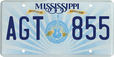 MS license plate AGT855