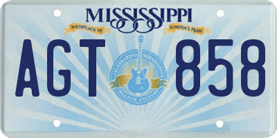 MS license plate AGT858