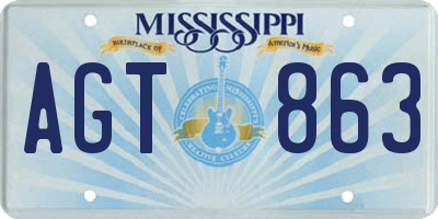 MS license plate AGT863
