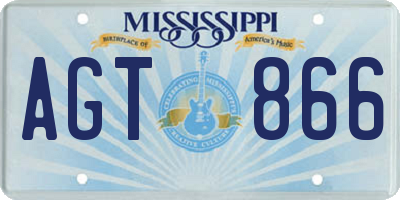 MS license plate AGT866