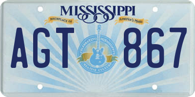 MS license plate AGT867