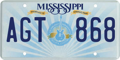 MS license plate AGT868