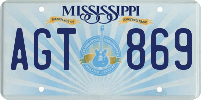 MS license plate AGT869