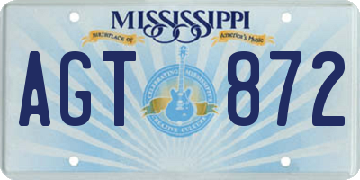 MS license plate AGT872