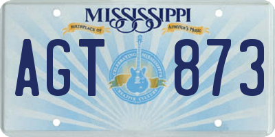 MS license plate AGT873