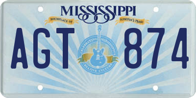 MS license plate AGT874