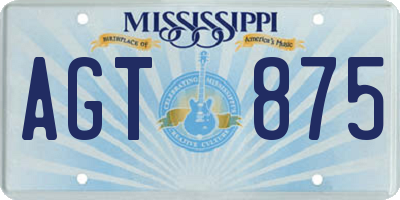 MS license plate AGT875
