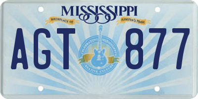 MS license plate AGT877