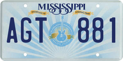 MS license plate AGT881